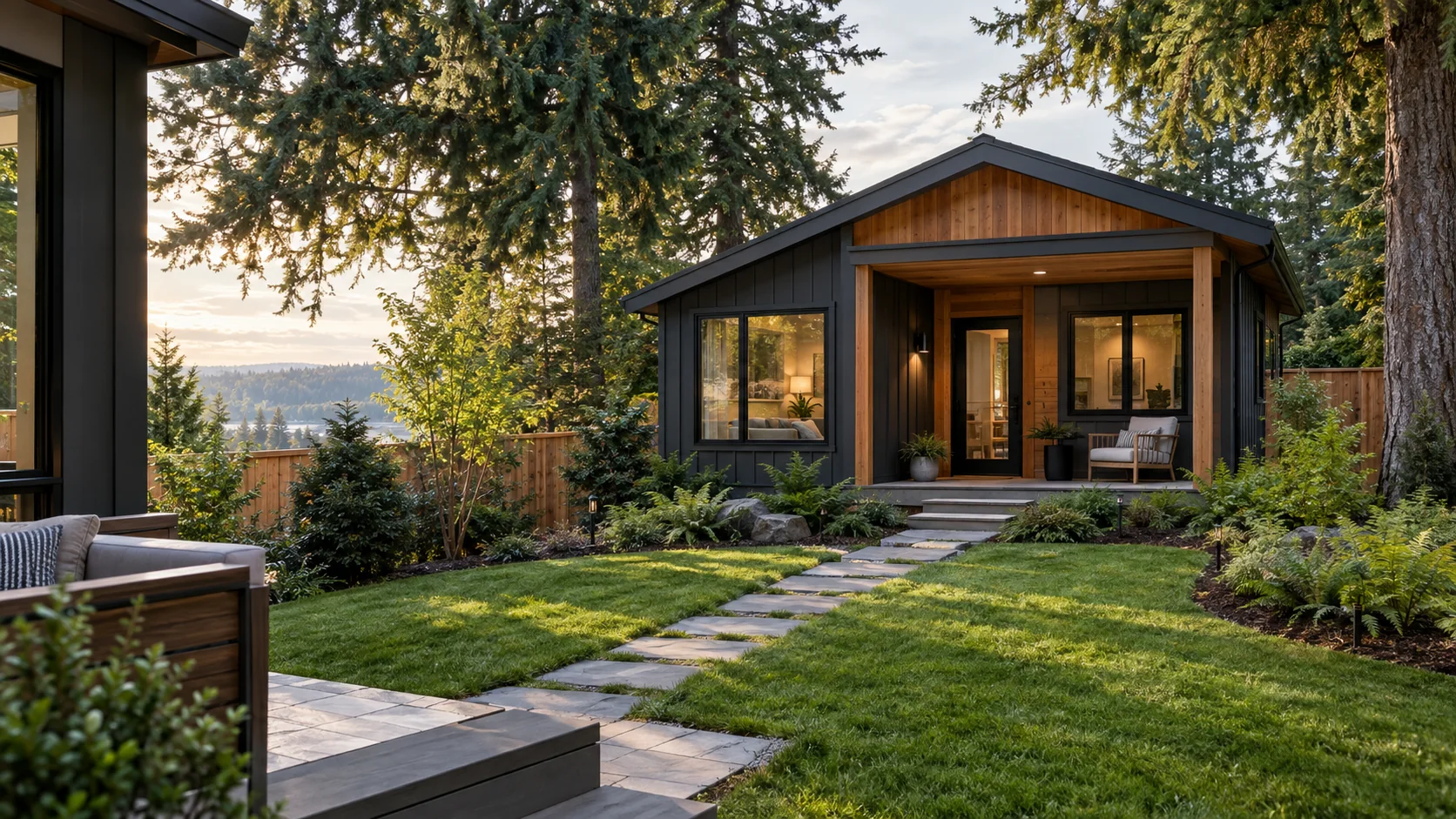 AI concept illustrating Bellevue Backyard Cottage · not a completed project